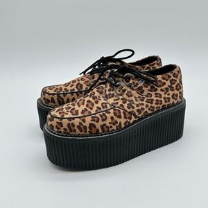 T.U.K TUK Stratocreeper Shoes Leopard Mens US 10 Halloween Party Grunge Ska Punk